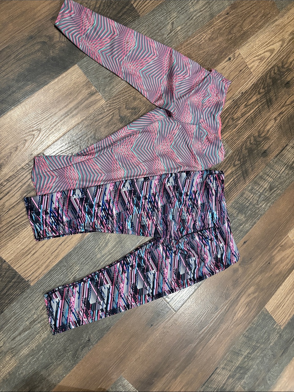 Girls' Pink & Black Printed Active Leggings - (Brand Not Shown)